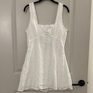 Princess Polly White Lace Trim Dress (US 8, M)